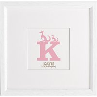 Letterfest Children's Name Animal Alphabet Framed Print - K - Kangaroo