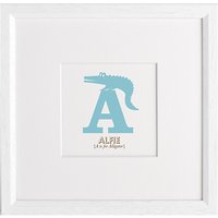 Letterfest Children's Name Animal Alphabet Framed Print - A - Alligator