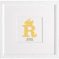 Letterfest Children's Name Animal Alphabet Framed Print - R - Rabbit