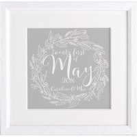 Letterfest Personalised Wedding Calligraphy Framed Print - Grey