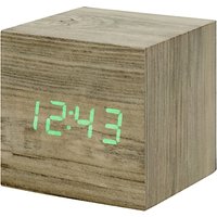 Gingko Click Clock Cube LED Alarm Clock - Natural