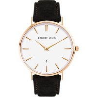 Abbott Lyon Unisex Kensington 40 Suede Strap Watch - Black/Gold