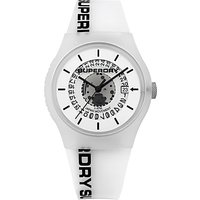 Superdry Unisex Urban Semi Opaque Date Silicone Strap Watch - White