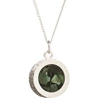 Rachel Jackson London Sterling Silver Round Birthstone Pendant Necklace - Emerald May
