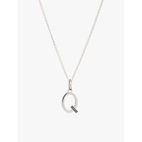 Rachel Jackson London Sterling Silver Initial Pendant Necklace - Q