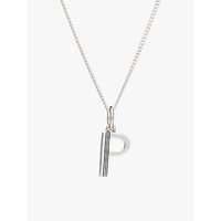 Rachel Jackson London Sterling Silver Initial Pendant Necklace - P