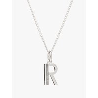 Rachel Jackson London Sterling Silver Initial Pendant Necklace - R
