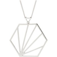 Rachel Jackson London Large Hexagon Pendant Necklace - Silver
