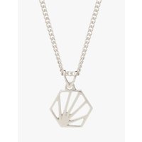 Rachel Jackson London Small Hexagon Pendant Necklace - Silver