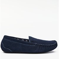 John Lewis Alfred Checked Slippers - Navy