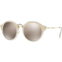 Miu Miu MU 51SS Round Sunglasses - Gold/Mirror Beige