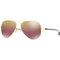 Ray-Ban RB8317CH Chromance Polarised Aviator Sunglasses - Gold/Mirror Purple