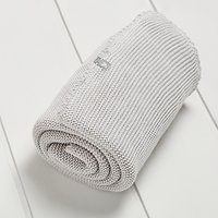 The Little Green Sheep Wild Cotton Knitted Baby Blanket, Grey - Grey