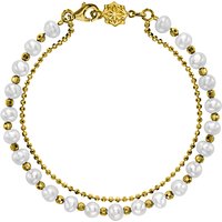 Dower & Hall Orissa Freshwater Pearl Bracelet - Gold/White