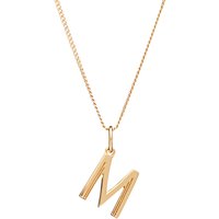 Rachel Jackson London 22ct Gold Vermeil Initial Pendant Necklace - M