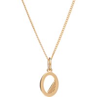 Rachel Jackson London 22ct Gold Vermeil Initial Pendant Necklace - O