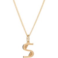 Rachel Jackson London 22ct Gold Vermeil Initial Pendant Necklace - S