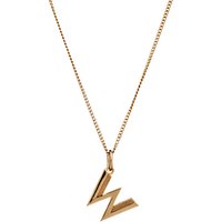 Rachel Jackson London 22ct Gold Vermeil Initial Pendant Necklace - W