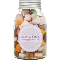 Fine Confectionery Company Personalised Dolly Mix Spotty Jar, Pack Of 25, Medium - Pink