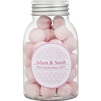 Fine Confectionery Company Personalised Bon Bons Spotty Jar, Pack Of 25, Large - Pink