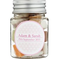 Fine Confectionery Company Personalised Dolly Mix Spotty Jar, Pack Of 25, Small - Pink