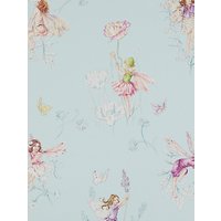 Jane Churchill Meadow Flower Fairies Wallpaper - Aqua, J124W-03