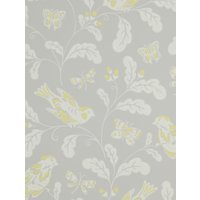 Jane Churchill Songbird Wallpaper - Yellow / Grey, J139W-05