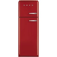 Smeg FAB30LF Fridge Freezer, A++ Energy Rating, Left-Hand Hinge, 60cm Wide - Red