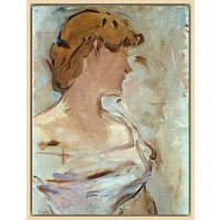 The Courtauld Gallery, Edouard Manet - Au Bal - Marguerite De Conflans En Toilette De Bal 1887-1880 Print - Natural Ash Framed Canvas