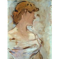 The Courtauld Gallery, Edouard Manet - Au Bal - Marguerite De Conflans En Toilette De Bal 1887-1880 Print - Stretched Canvas