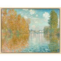 The Courtauld Gallery, Claude Monet - Autumn Effect At Argenteuil 1873 Print - Natural Ash Framed Canvas