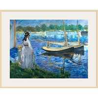 The Courtauld Gallery, Edouard Manet - Banks Of The Seine At Argenteuil 1874 Print - Natural Ash Framed Print