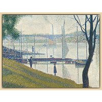The Courtauld Gallery, Georges Seurat - Bridge At Courbevoie 1886-1887 Print - Natural Ash Framed Canvas