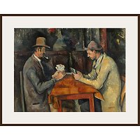 The Courtauld Gallery, Paul Cézanne - Card Players 1895 Print - Dark Brown Framed Print