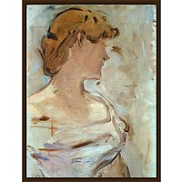 The Courtauld Gallery, Edouard Manet - Au Bal - Marguerite De Conflans En Toilette De Bal 1887-1880 Print - Dark Brown Framed Canvas