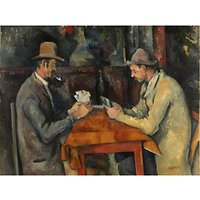 The Courtauld Gallery, Paul Cézanne - Card Players 1895 Print - Stretched Canvas