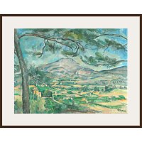 The Courtauld Gallery, Paul Cézanne -The Montagne Sainte-Victoire With Large Pine Circa 1882 Print - Dark Brown Framed Print