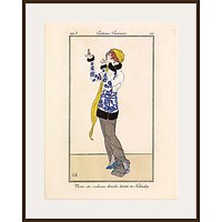 The Courtauld Gallery, Gazette Du Bon Ton - Journal Des Dames Et Des Modes No.52, 1913. Costumes Parisiens Print, 50 X 40cm - Dark Brown Framed Print