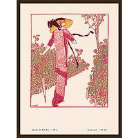 The Courtauld Gallery, Gazette Du Bon Ton - No 6 1913 Une Rose Parmi Les Roses Print, 50 X 40cm - Dark Brown Framed Canvas