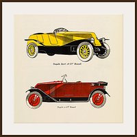 The Courtauld Gallery, Gazette Du Bon Ton - No10 1924 Automobiles Renault Print - Dark Brown Framed Print