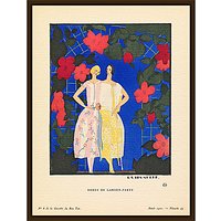The Courtauld Gallery, Gazette Du Bon Ton - No6 1921 Robes De Garden-Party Print, 50 X 40cm - Dark Canvas Rim