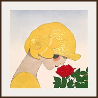 The Courtauld Gallery, Gazette Du Bon Ton - No10 1924 Le Parfum De La Rose Detail Print - Dark Brown Framed Print