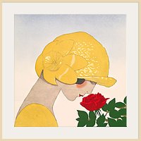 The Courtauld Gallery, Gazette Du Bon Ton - No10 1924 Le Parfum De La Rose Detail Print - Natural Ash Framed Print