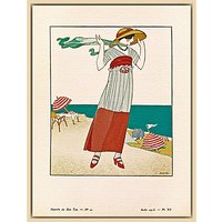 The Courtauld Gallery, Gazette Du Bon Ton - No10 1913 Sur La Falaise Print, 50 X 40cm - Natural Ash Framed Canvas