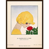 The Courtauld Gallery, Gazette Du Bon Ton - No10 1924 Le Parfum De La Rose Print, 50 X 40cm - Dark Brown Framed Canvas