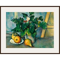 The Courtauld Gallery, Paul Cézanne - Pot Of Primroses And Fruit 1888-1890 Print - Dark Brown Framed Print