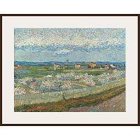 The Courtauld Gallery, Vincent Van Gogh - Peach Blossom In The Crau 1889 Print - Dark Brown Framed Print