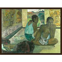 The Courtauld Gallery, Paul Gauguin - Te Rerioa 1897 Print - Dark Brown Framed Canvas