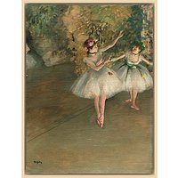 The Courtauld Gallery, Edgar Degas - Two Dancers On A Stage 1874 Print - Natural Ash Framed Canvas
