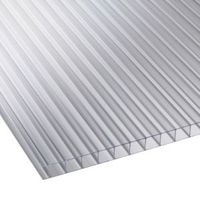 Clear Mutilwall Polycarbonate Roofing Sheet 2500mm X 700mm Pack Of 5 - 5012032765234
